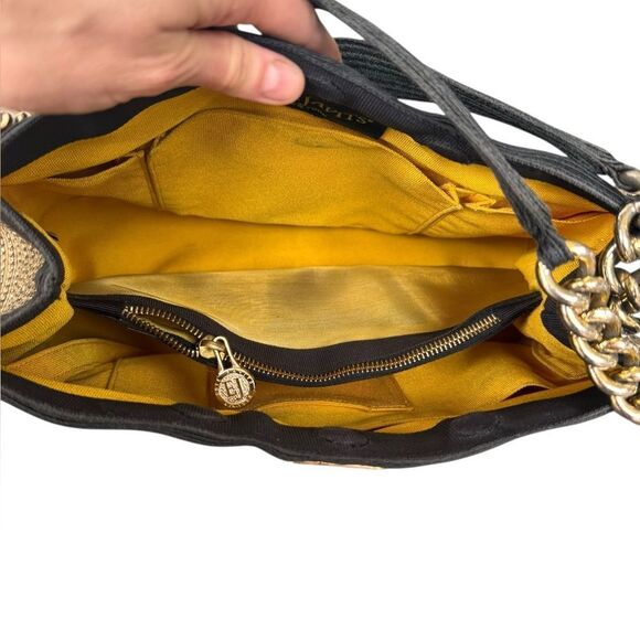 Eric Javits Gold-Tone Raffia Straw Tote Handbag - Picture 8 of 13